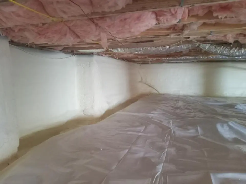 Crawl space encapsulation with closed-cell spray foam for Attic Insulation in Destin